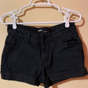 BDG Black Denim Jean Shorts with Red Stitching